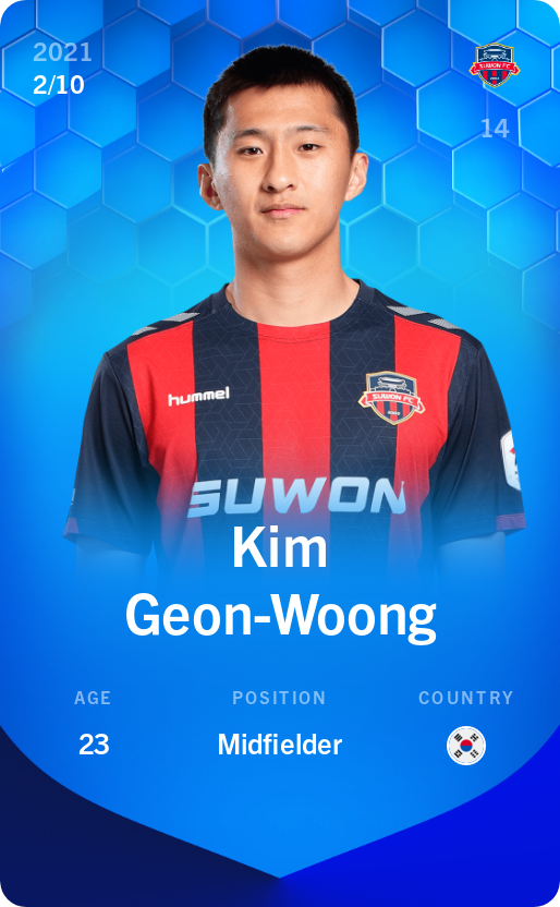 Sorare - Sorare Official - Kim Geon-Woong 2021-22 • Super Rare 2/10 - NFT # 83909003779093049491795068858837408561588966549264523006965164792447976611967