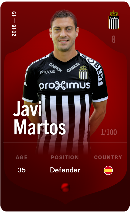 Sorare - Sorare Official - Javi Martos 2018-19 • Rare 1/100 - NFT # 102990976708916369866094575793451643614737983155411918606808176491895527551176
