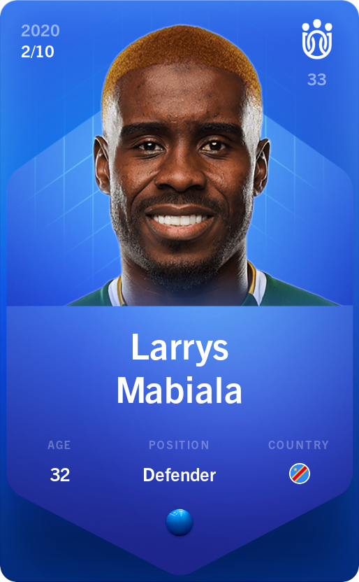 Sorare - Sorare Official - Larrys Mabiala 2020-21 • Super Rare 2/10 - NFT # 61390079164996446714782052325845482734740139382893141908363844673128113555475