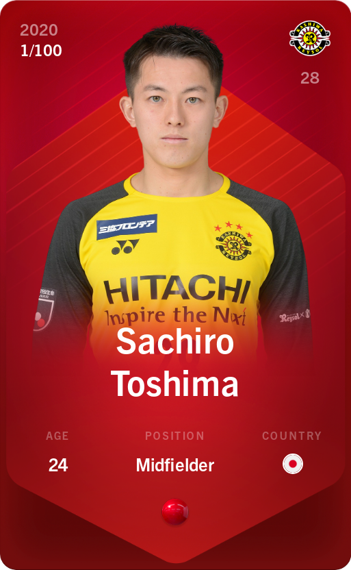 Sorare - Sorare Official - Sachiro Toshima 2020-21 • Rare 1/100 - NFT # 1943593318637700716092963353348266354610061482089620803735383324262270091770