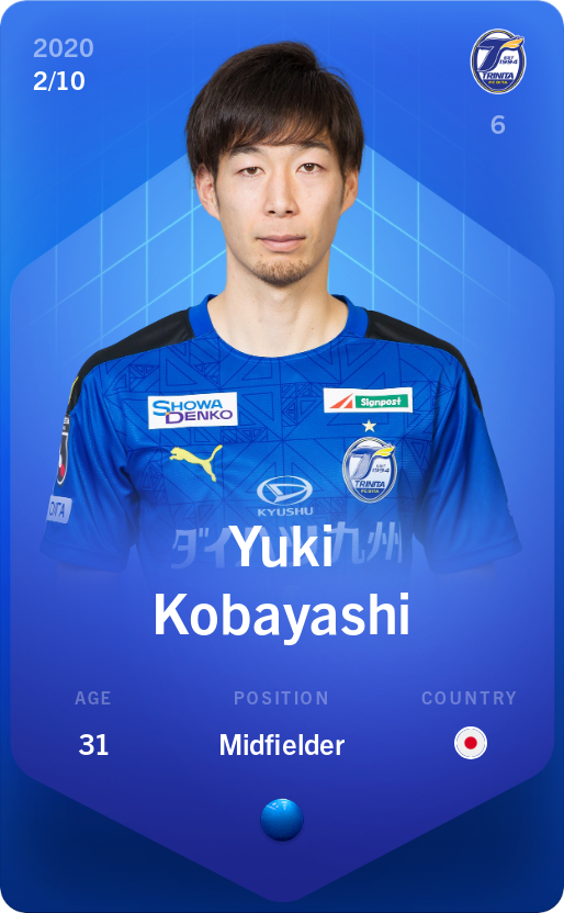 Sorare - Sorare Official - Yuki Kobayashi 2020-21 • Super Rare 2/10 - NFT # 98478696601904361830347410957868603801435134672790741391324101088941158942807