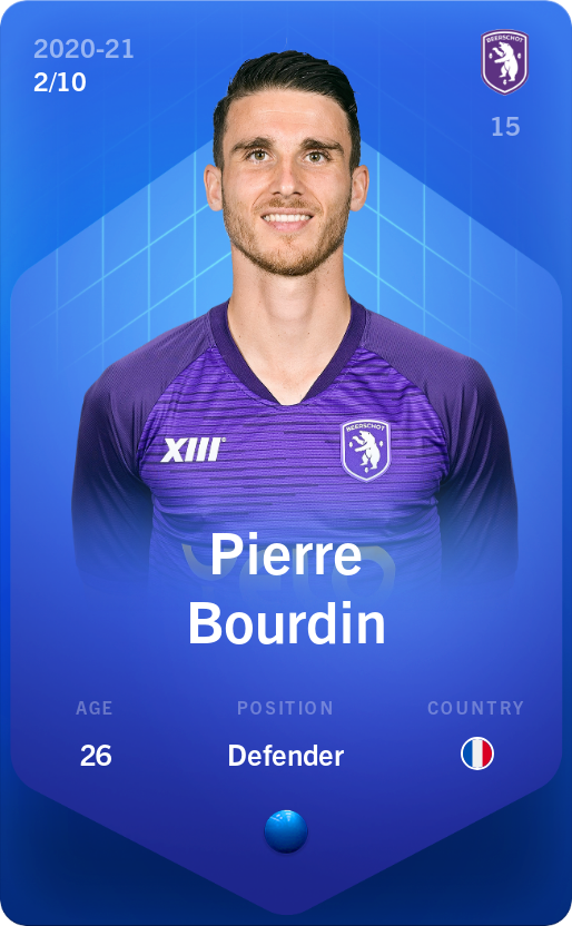 Sorare - Sorare Official - Pierre Bourdin 2020-21 • Super Rare 2/10 - NFT # 70607284745948813453374741524824053984048946549590718085788591758251872056804