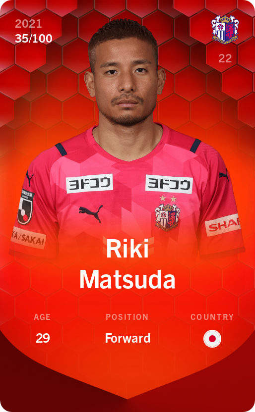 Sorare - Sorare Official - Riki Matsuda 2021-22 • Rare 35/100 - NFT # 24651745153393317327307011528795452697110826044462052817720725702513264839386