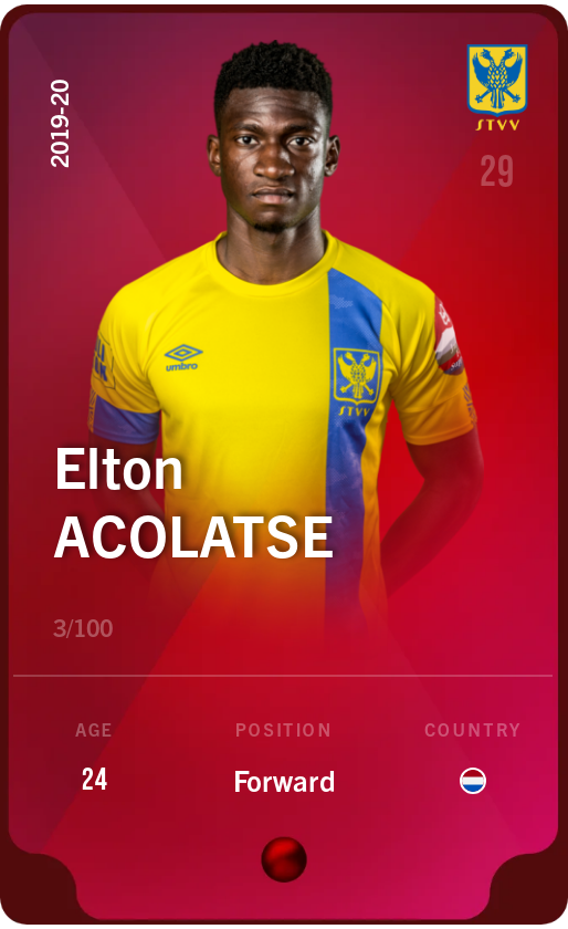 Sorare - Sorare Official - Elton Acolatse 2019-20 • Rare 3/100 - NFT # 17210642342324641584746467310669437953003240915588451516605814659670699602506
