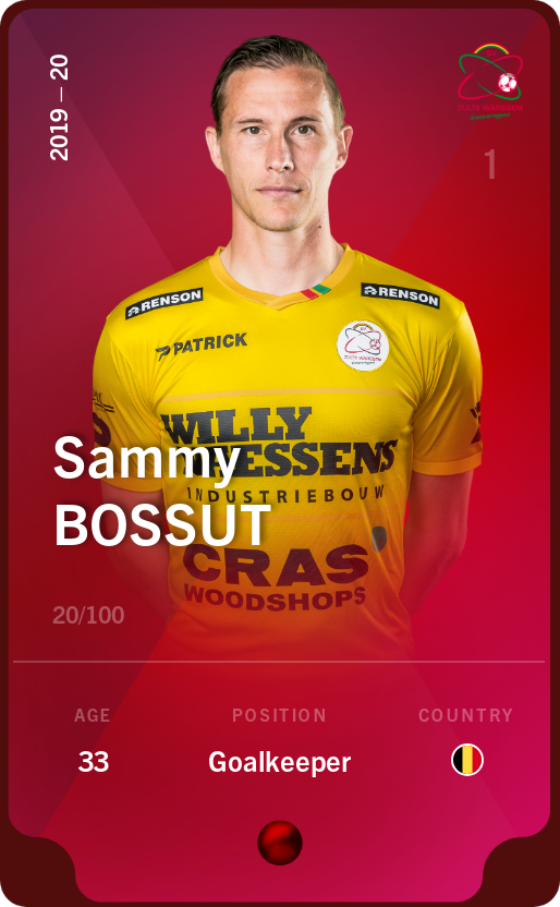 Sorare - Sorare Official - Sammy Bossut 2019-20 • Rare 20/100 - NFT # 18555839071962958495633207304309098039612136422367504692066175622693094509755