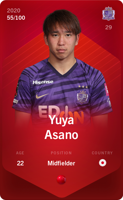 Sorare - Sorare Official - Yuya Asano 2020-21 • Rare 55/100 - NFT # 36032327379181999194838472746397429203584223162147317390333285805189884949332