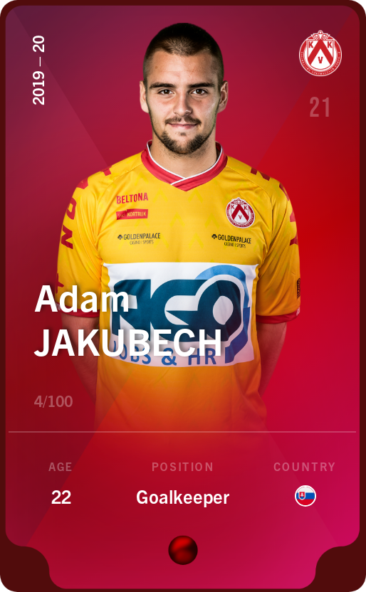 Sorare - Sorare Official - Adam Jakubech 2019-20 • Rare 4/100 - NFT # 82293656351473887375114332400204412997446418875791521105989516493205517490968