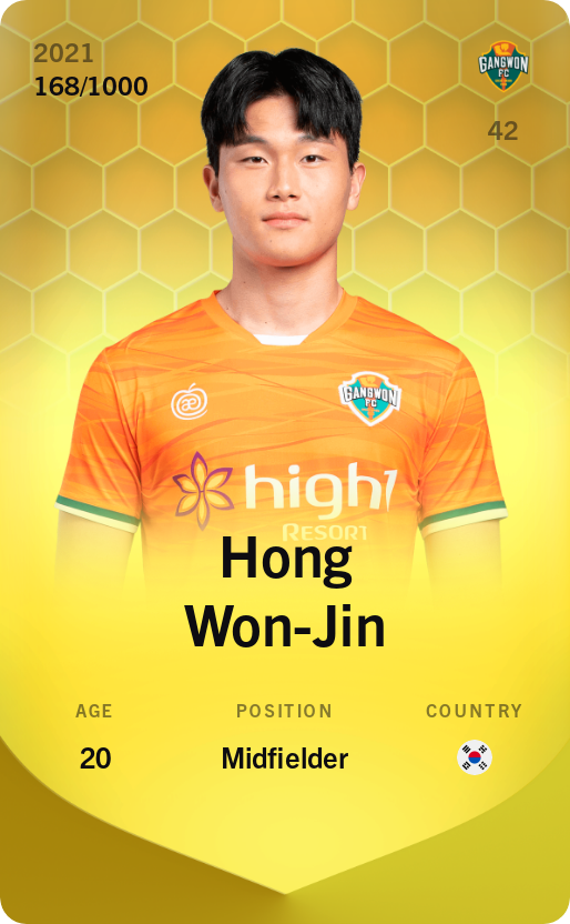Sorare - Sorare Official - Hong Won-Jin 2021-22 • Limited 168/1000 - NFT # 35069713439015661122220912386282146241833983834963210975341599540791728887278