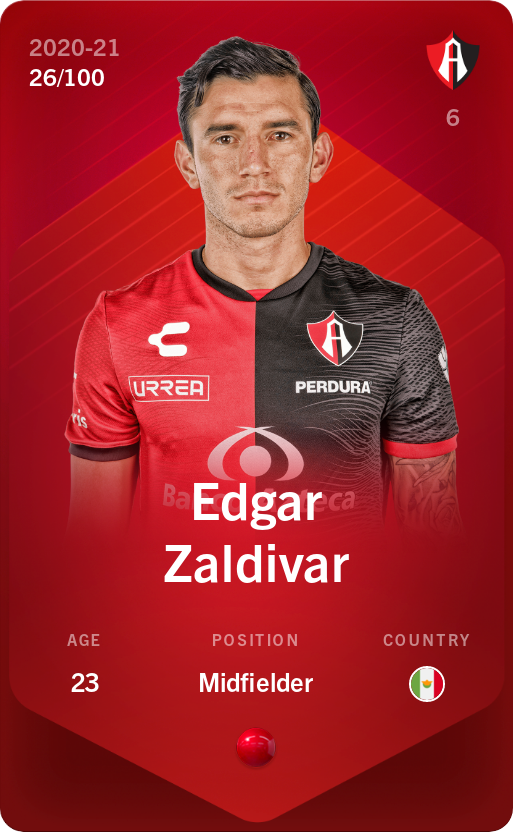 Sorare - Sorare Official - Edgar Zaldivar 2020-21 • Rare 26/100 - NFT # 99938172656465988516037207195200826486472578573906359786449996639342262665469