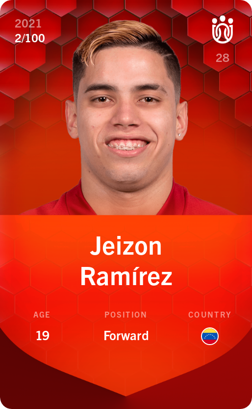 Sorare - Sorare Official - Jeizon Ramírez 2021-22 • Rare 2/100 - NFT # 46725969975874872520865085190892709484075071461089093947277760050982836885849