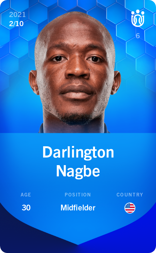 Sorare - Sorare Official - Darlington Nagbe 2021-22 • Super Rare 2/10 - NFT # 28880356300601193018569545029387992097792250427586023426423921235451215177060