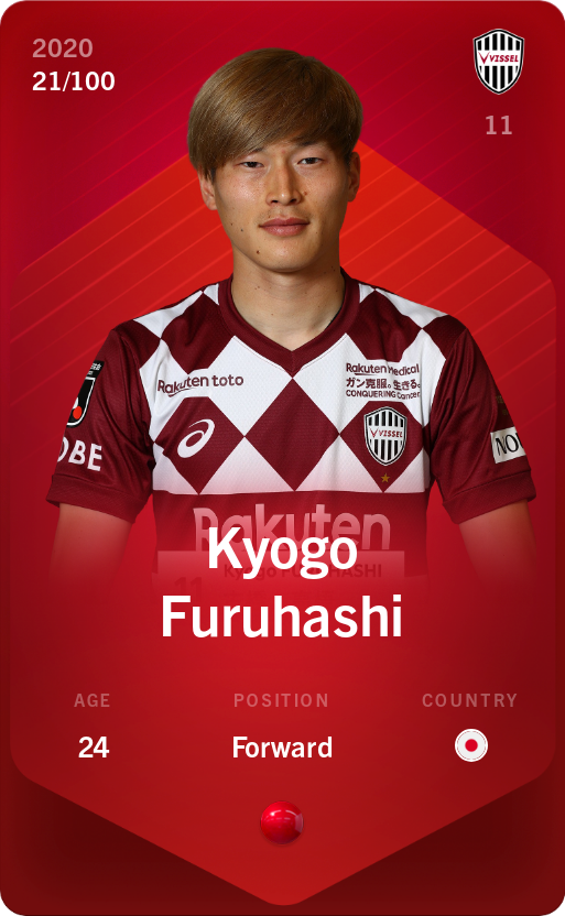 Sorare - Sorare Official - Kyogo Furuhashi 2020-21 • Rare 21/100 - NFT # 25132940340077206203884191671499046589243084947951709144972442340110283627627
