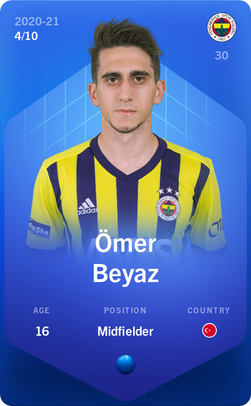 Sorare - Sorare Official - Ömer Beyaz 2020-21 • Super Rare 4/10 - NFT # 64868808441141881040869111428024034319468901524258375269530952846074843096583