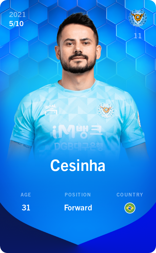 Sorare - Sorare Official - Cesinha 2021-22 • Super Rare 5/10 - NFT # 84242123466555445782242549958260252889050835627885567671271473579195677738182