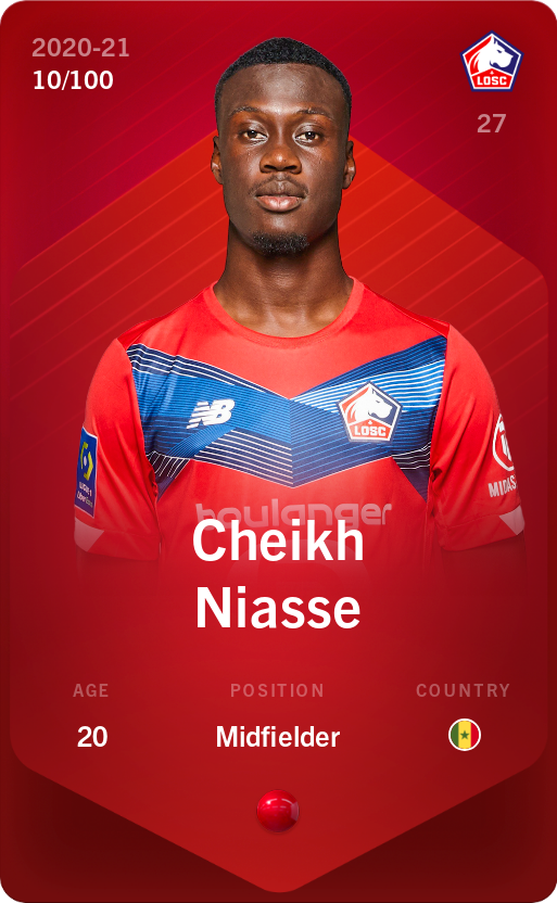 Sorare - Sorare Official - Cheikh Niasse 2020-21 • Rare 10/100 - NFT # 14721696127770747929194396831410739068405036033307453247009981570867230309955