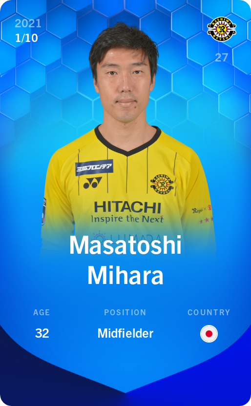 Sorare - Sorare Official - Masatoshi Mihara 2021-22 • Super Rare 1/10 - NFT # 88946083113052468860008443590918364542549968965414326773147735434598872111124