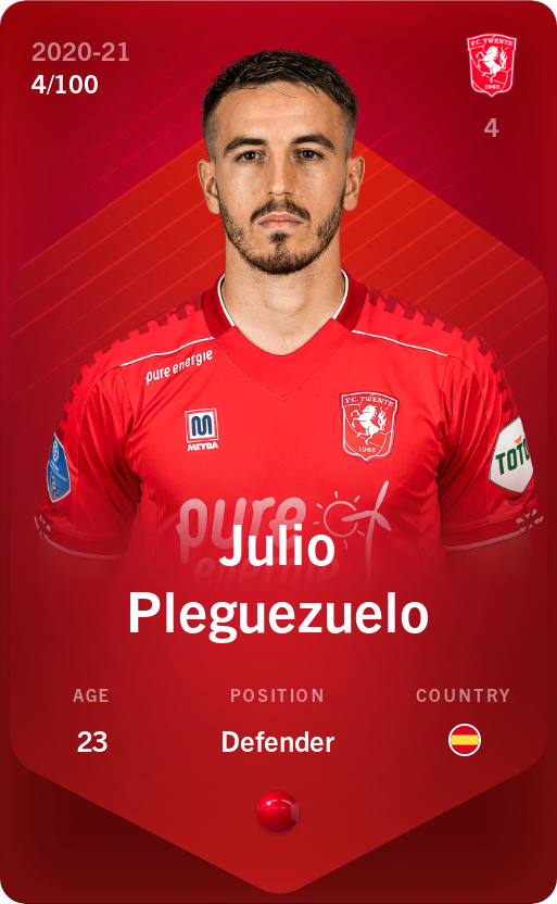 Sorare - Sorare Official - Julio Pleguezuelo 2020-21 • Rare 4/100 - NFT # 106780096246031243075690261875089762052499456004982711531269160118870689664127