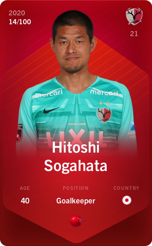 Sorare - Sorare Official - Hitoshi Sogahata 2020-21 • Rare 14/100 - NFT # 57407929351946966962000127472640220464280561612248501873157293159435920466188