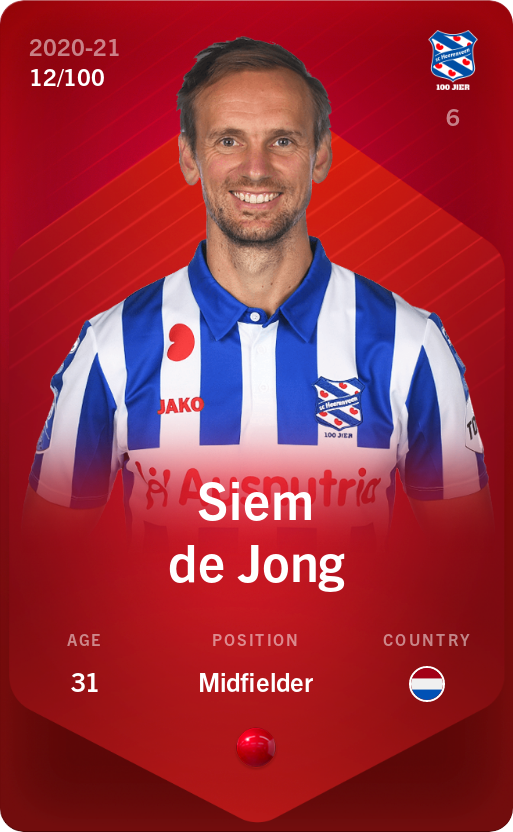Sorare - Sorare Official - Siem de Jong 2020-21 • Rare 12/100 - NFT # 2686296082020335451619697083010091934055922287202045177751190005505846558320