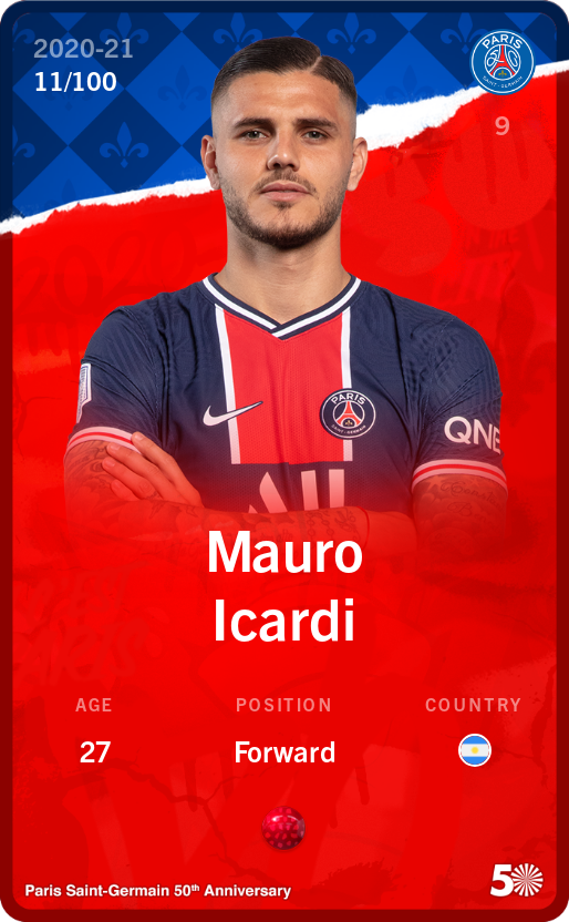Sorare - Sorare Official - Mauro Icardi 2020-21 • Rare 11/100 - NFT # 37736760176078450120873167320121714654471963288117897399281967310335610282912