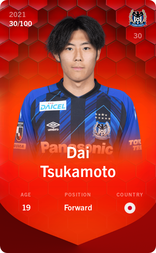 Sorare - Sorare Official - Dai Tsukamoto 2021-22 • Rare 30/100 - NFT # 10477140108694986568283439421871396559059663489240415282806667744798863625568