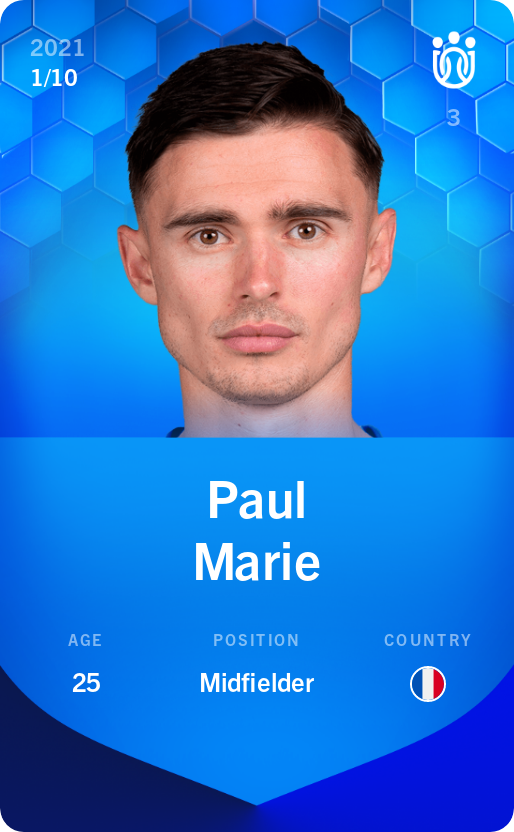 Sorare - Sorare Official - Paul Marie 2021-22 • Super Rare 1/10 - NFT # 19603773495983678409732791497353164225584956729598443215306729021637282464243
