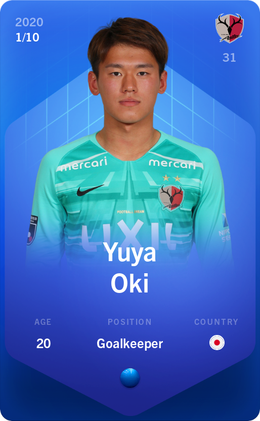 Sorare - Sorare Official - Yuya Oki 2020-21 • Super Rare 1/10 - NFT # 43355330290181171061753457698582944863766335683106804337541044379108860407117
