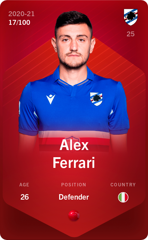 Sorare - Sorare Official - Alex Ferrari 2020-21 • Rare 17/100 - NFT # 11134576266945727770179662872629558779072168614979101681049413768359884234520