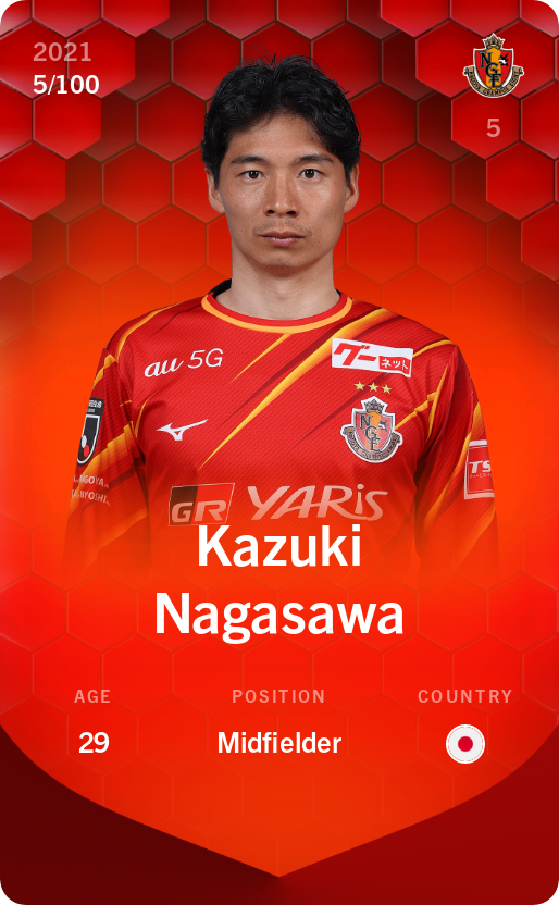 Sorare - Sorare Official - Kazuki Nagasawa 2021-22 • Rare 5/100 - NFT # 35282388612086918824457419531037633909981126665522206463807777413257987181661