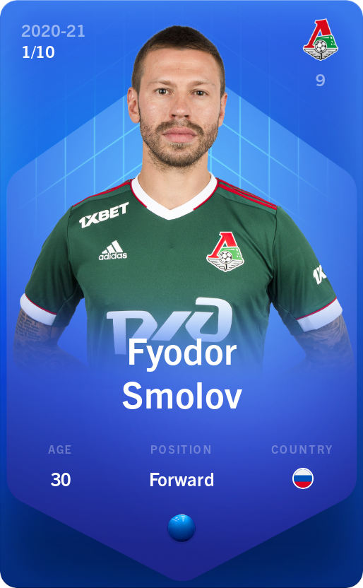 Sorare - Sorare Official - Fyodor Smolov 2020-21 • Super Rare 1/10 - NFT # 30986638273677879713861366399074597715558340860705102672158442838498271010143