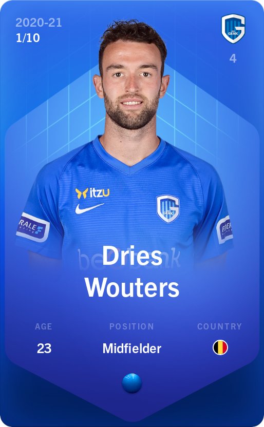 Sorare - Sorare Official - Dries Wouters 2020-21 • Super Rare 1/10 - NFT # 8799097404570084957518279191637350662397110375093557967627430869366624123975