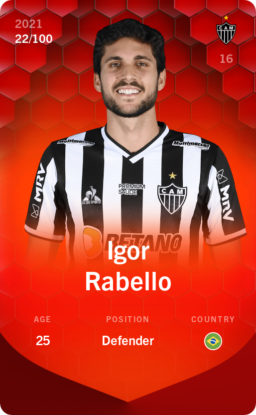 Sorare - Sorare Official - Igor Rabello 2021-22 • Rare 22/100 - NFT # 80183145258089792148389118181588784423118617788316339631526047052296620334084
