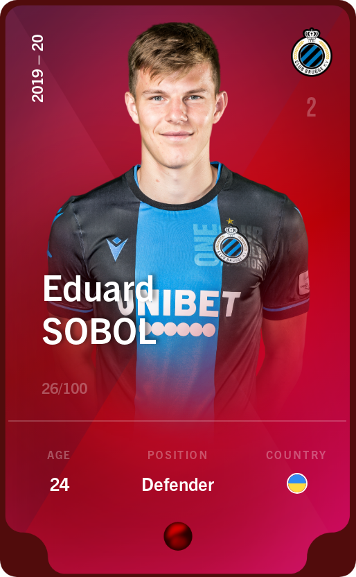 Sorare - Sorare Official - Eduard Sobol 2019-20 • Rare 26/100 - NFT # 63291384451492912612008493933029968649031077828215080867096121490527391280759