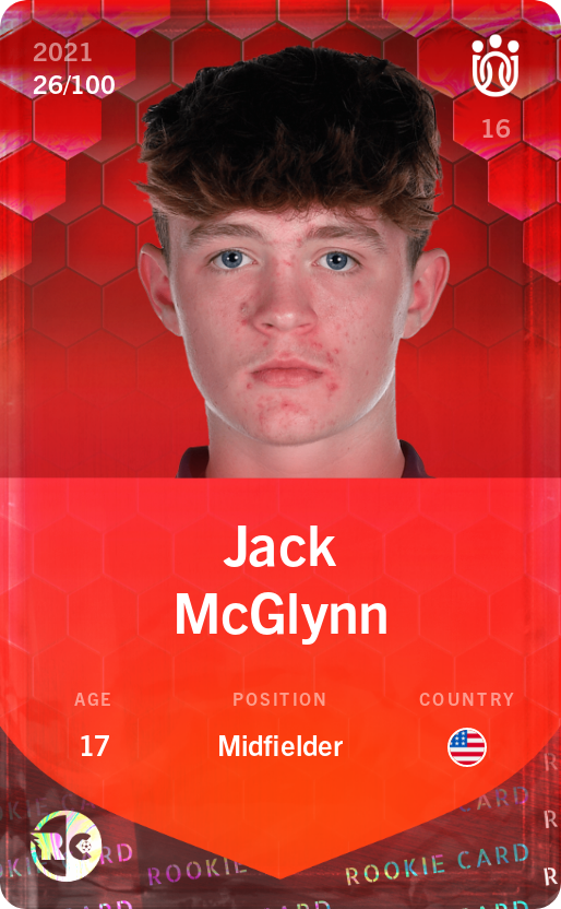 Sorare - Sorare Official - Jack McGlynn 2021-22 • Rare 26/100 - NFT # 17086538864614067432147539261106006313322571890445937282336072755801416946352