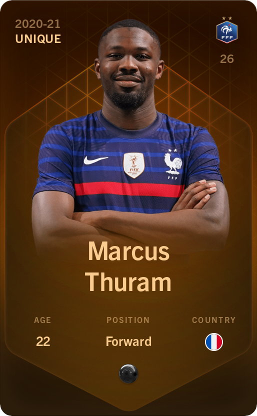 Sorare - Sorare Official - Marcus Thuram 2020-21 • Unique - NFT # 30468937724504583719203978652845777972529264477694537504772467677251997837214