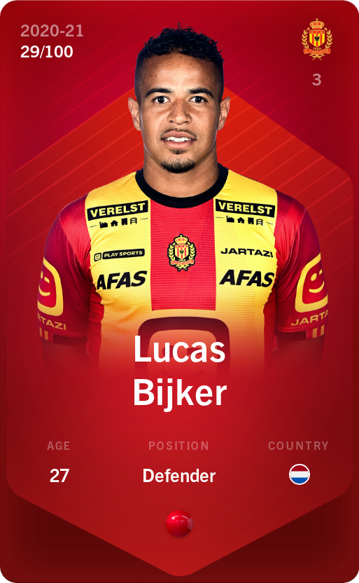 Sorare - Sorare Official - Lucas Bijker 2020-21 • Rare 29/100 - NFT # 61986766252405345954272638000371505415862878880721166239677349169733414842967