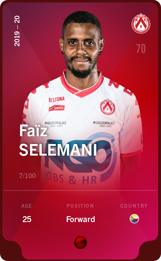 Sorare - Sorare Official - Faïz Selemani 2019-20 • Rare 7/100 - NFT # 74517485747066412838144551951410287692413270054893712971317881245529753524922