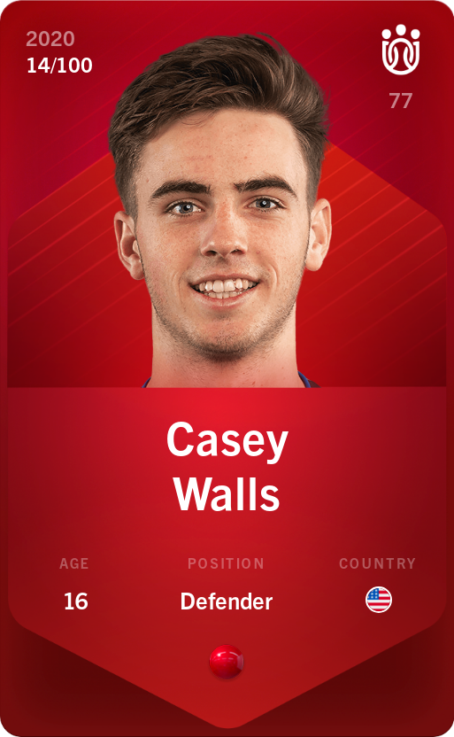 Sorare - Sorare Official - Casey Walls 2020-21 • Rare 14/100 - NFT # 6975008381043173980710160921441487849521229079493616545602896418109325695130