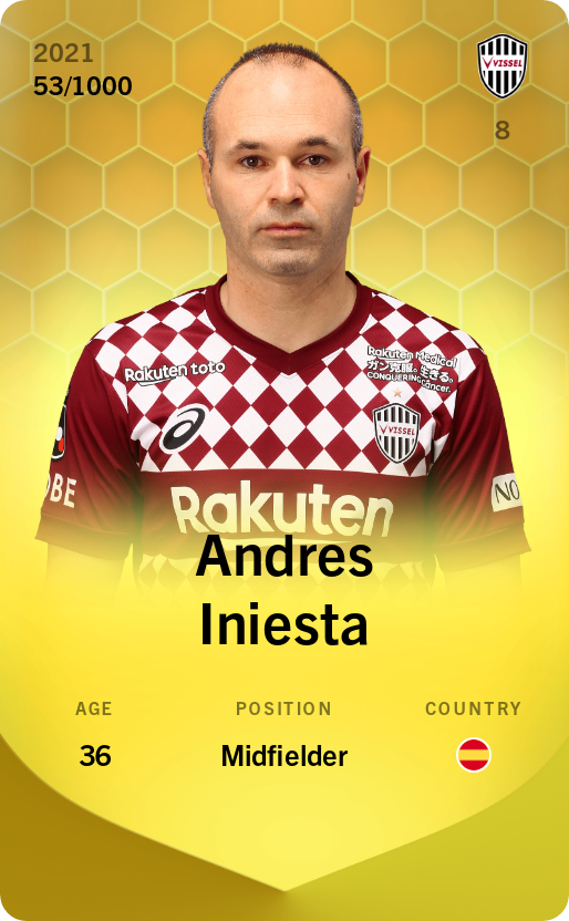 Sorare - Sorare Official - Andres Iniesta 2021-22 • Limited 53/1000 - NFT # 111191054932703831575101616903214403110839932345622573226331884382331782217379