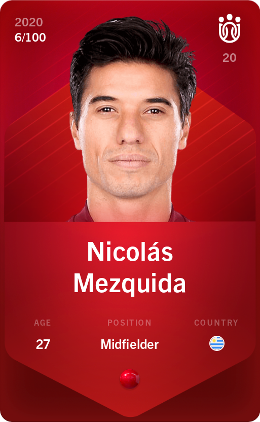 Sorare - Sorare Official - Nicolás Mezquida 2020-21 • Rare 6/100 - NFT # 8183204626621050554356812498379909442092447945868128007234425100576769653794