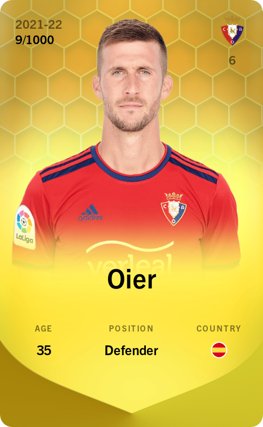 Sorare - Sorare Official - Oier 2021-22 • Limited 9/1000 - NFT # 94168901081703282432557102466142977287545630794745985734674277290865777338772