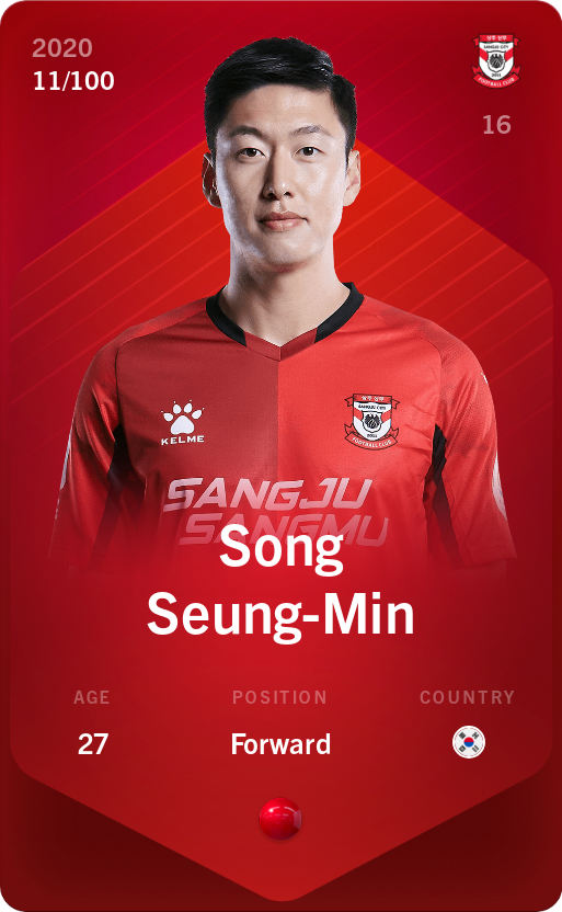 Sorare - Sorare Official - Song Seung-Min 2020-21 • Rare 11/100 - NFT # 63074916742956324143197278631700777619262253686603694113314451805867500775793