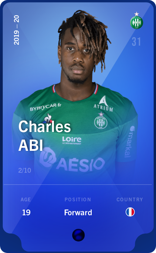 Sorare - Sorare Official - Charles Abi 2019-20 • Super Rare 2/10 - NFT # 3401873854751464693682517305131149953884852073867347741852233010074388322559
