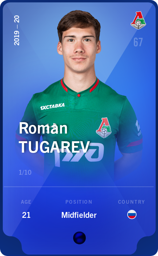 Sorare - Sorare Official - Roman Tugarev 2019-20 • Super Rare 1/10 - NFT # 50098158009586899612138951951239290278289506664717694286926437189187157861830