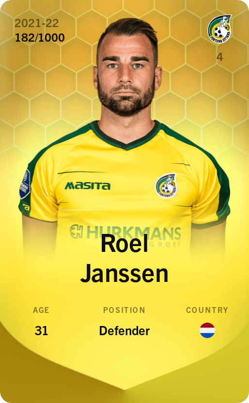 Sorare - Sorare Official - Roel Janssen 2021-22 • Limited 182/1000 - NFT # 11330861817168717974492231944114554091842477034829414054674995515486829486169