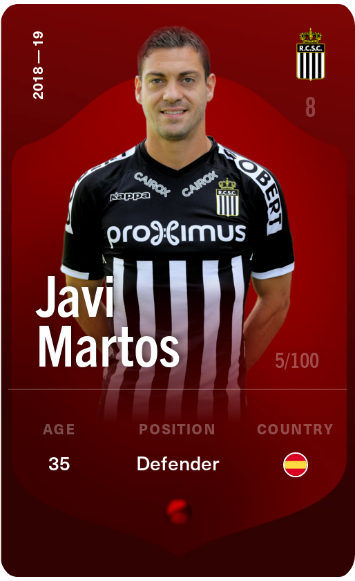 Sorare - Sorare Official - Javi Martos 2018-19 • Rare 5/100 - NFT # 65841304590251793723312932294728399158407281884962988530781946390489508673576