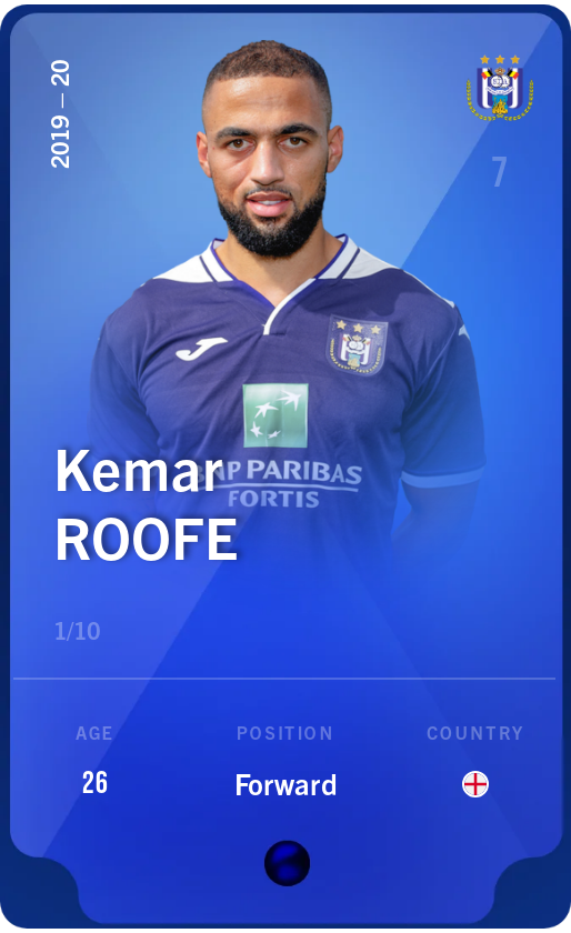 Sorare - Sorare Official - Kemar Roofe 2019-20 • Super Rare 1/10 - NFT # 5505207578791288071363013082705901065953253391848587174144275270558187430509