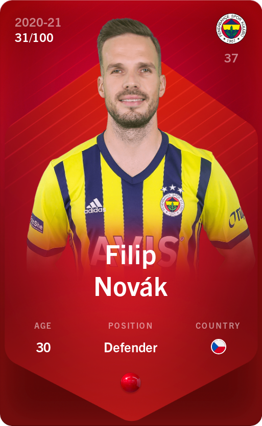 Sorare - Sorare Official - Filip Novák 2020-21 • Rare 31/100 - NFT # 95365109012861176916588489768978201537716324435717739987043214071678815750619