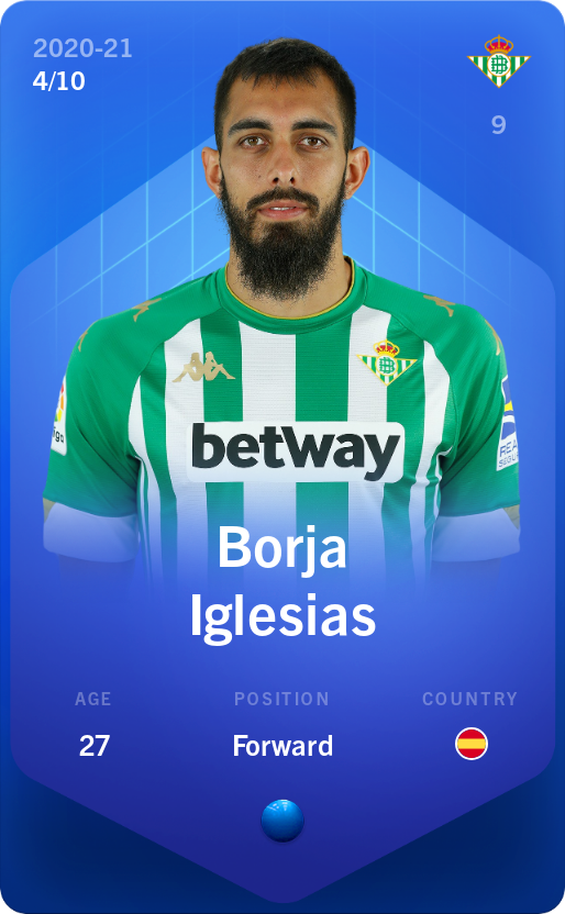 Sorare - Sorare Official - Borja Iglesias 2020-21 • Super Rare 4/10 - NFT # 53695503670972342079938748756214548034889603722238663503816238210882996519321