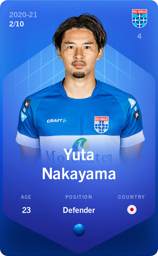 Sorare - Sorare Official - Yuta Nakayama 2020-21 • Super Rare 2/10 - NFT # 20440366541913975432595707604974508872881774909955199605532675186512663631355